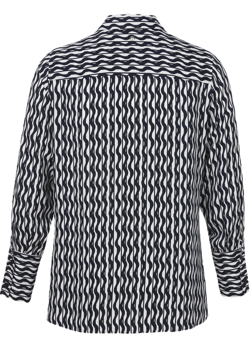 Blouse blauw wit