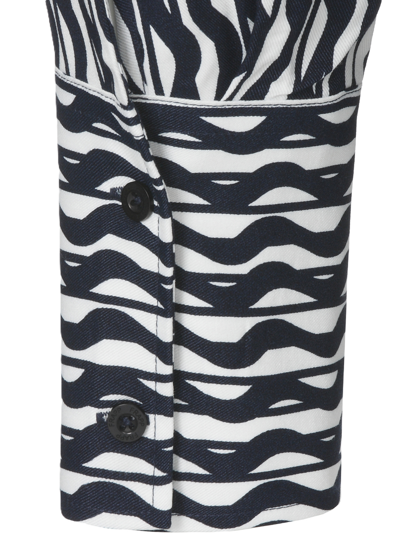Blouse blauw wit