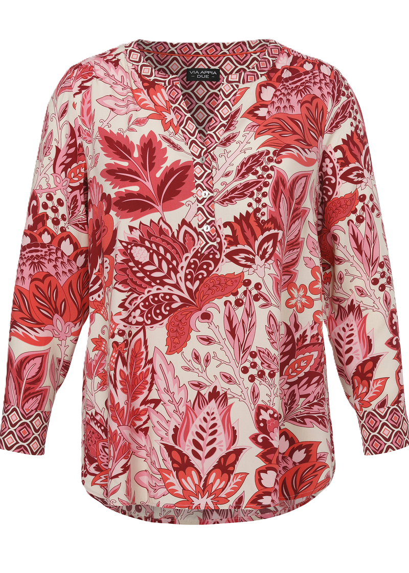 Tuniekblouse bladprint
