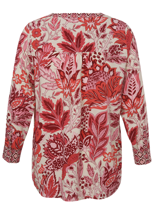 Tuniekblouse bladprint